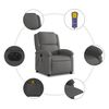 vidaXL Electric Massage Recliner Chair Grey Real Leather