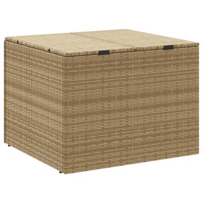 vidaXL Garden Storage Box Mix Beige 291L Poly Rattan