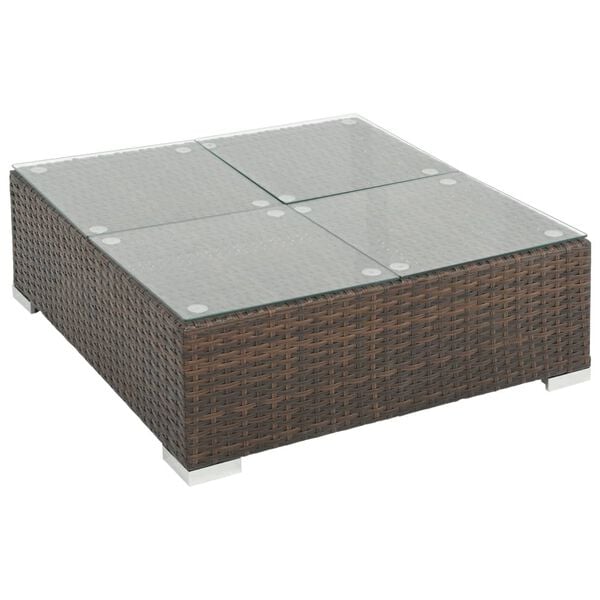 vidaXL 6 Piece Garden Lounge Set with Cushions Poly Rattan Brown