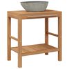 vidaXL Bathroom Vanity Cabinet Solid Teak with Riverstone Sink