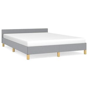 vidaXL Bed Frame without Mattress Light Grey Full Fabric