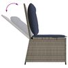 vidaXL Garden Sofa with Cushion Grey and Navy Blue Poly Rattan