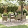 vidaXL Garden Dining Set with Cushion 5 pcs Beige Poly Rattan
