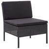 vidaXL 8 Piece Garden Lounge Set with Cushions Poly Rattan Black