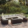 vidaXL 12 Piece Garden Lounge Set with Cushions Black Poly Rattan