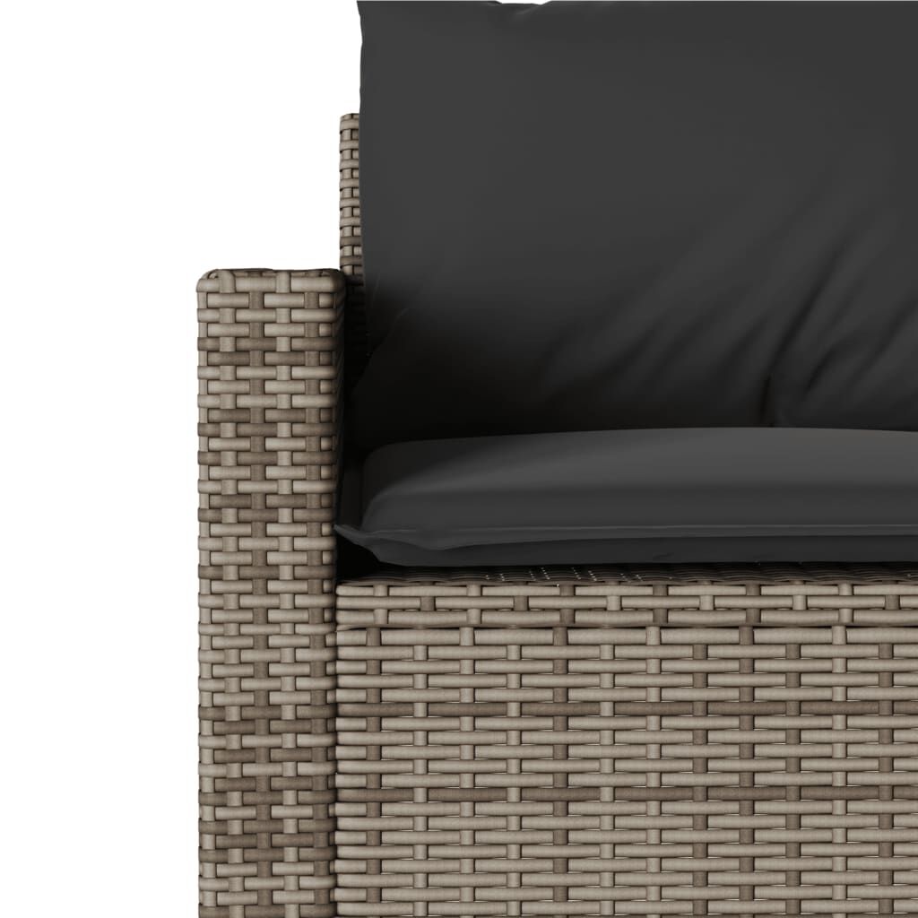 vidaXL 6 Piece Garden Sofa Set with Cushions Grey Poly Rattan