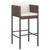 vidaXL 5 Piece Garden Bar Set with Cushions Brown Poly Rattan
