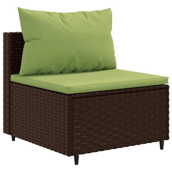 vidaXL 8 Piece Garden Lounge Set with Cushions Brown Poly Rattan