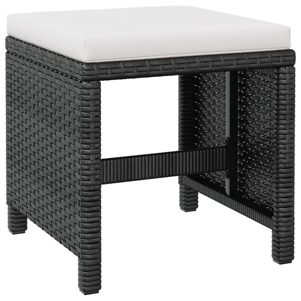 vidaXL 5 Piece Outdoor Dining Set Poly Rattan and Acacia Wood Black