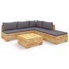 vidaXL 6 Piece Garden Lounge Set with Cushions Solid Teak Wood