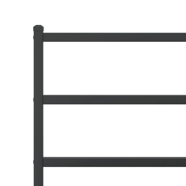 vidaXL Metal Bed Frame without Mattress with Headboard Black 100x200cm