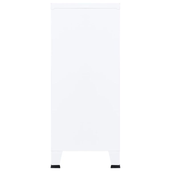 vidaXL Industrial Storage Chest White Steel