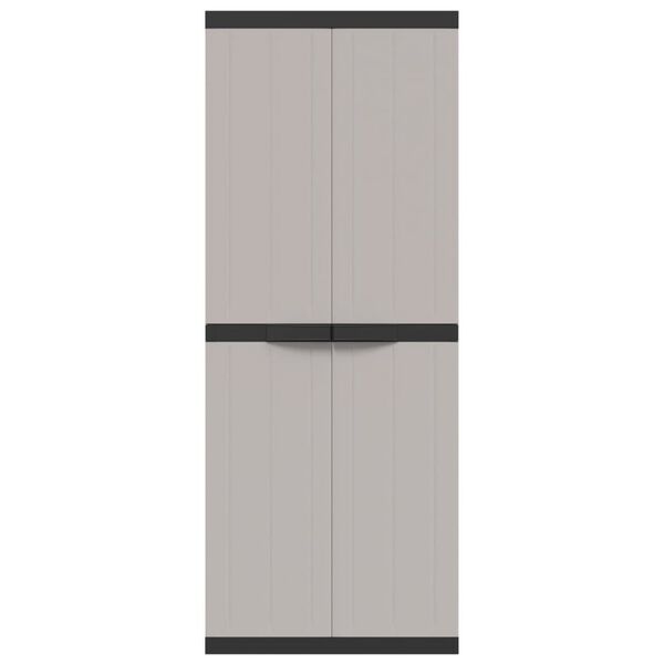 vidaXL Outdoor Storage Cabinet Grey and Black 65x37x165 cm PP