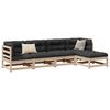 vidaXL 5 Piece Garden Sofa Set with Cushions Solid Wood Pine