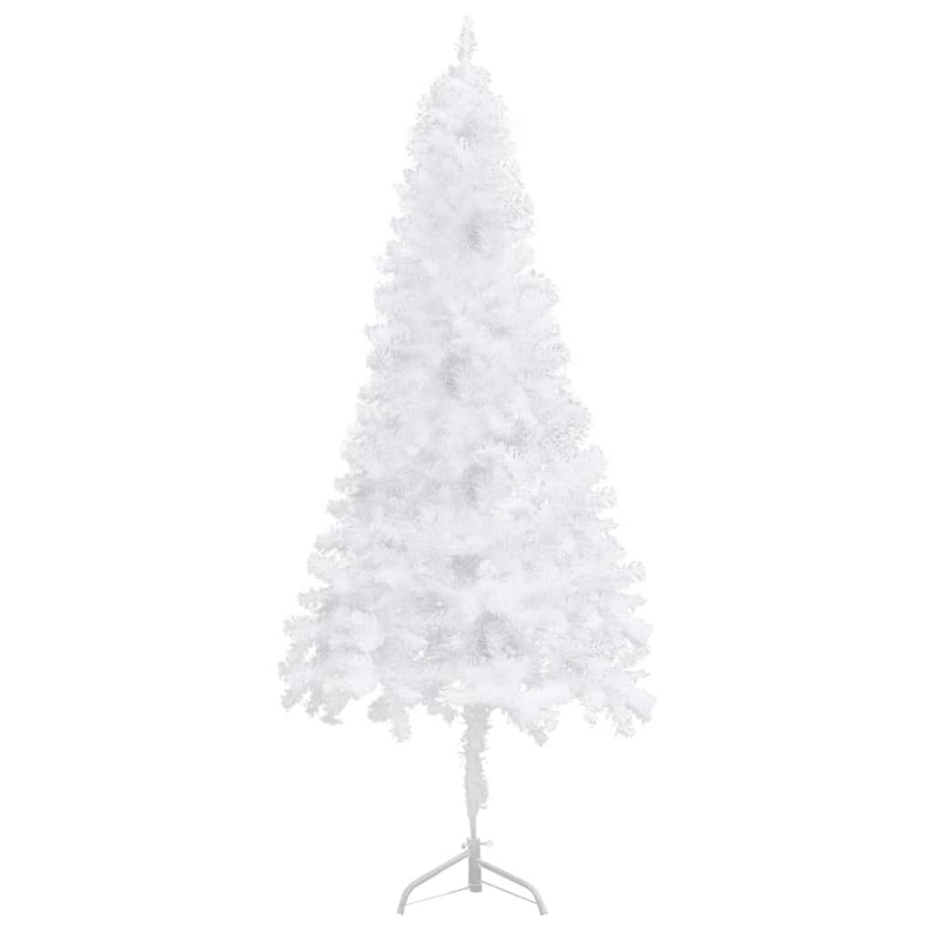 vidaXL Corner Artificial Christmas Tree LEDs&Ball Set White 210 cm PVC