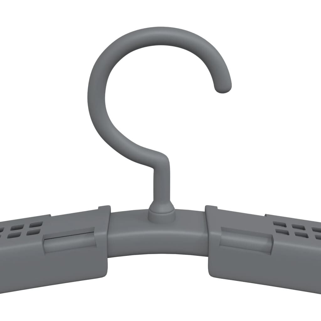 vidaXL Extendable Clothes Hangers 10 pcs Grey