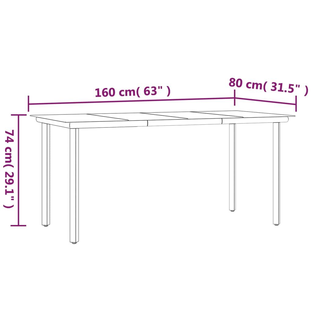 vidaXL 5 Piece Garden Dining Set Black PVC Rattan