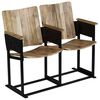 vidaXL 2-Seater Bench Solid Mango Wood and Steel