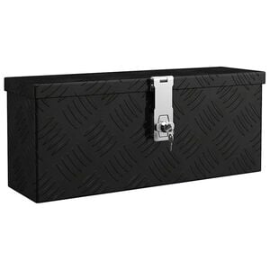 vidaXL Storage Box Black 50x15x20.5 Aluminium