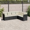 vidaXL 6 Piece Garden Sofa Set with Cushions Black Poly Rattan