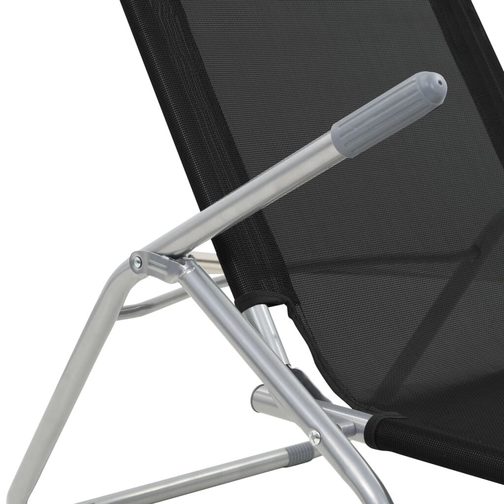 vidaXL Folding Sun Loungers 2 pcs Textilene Black