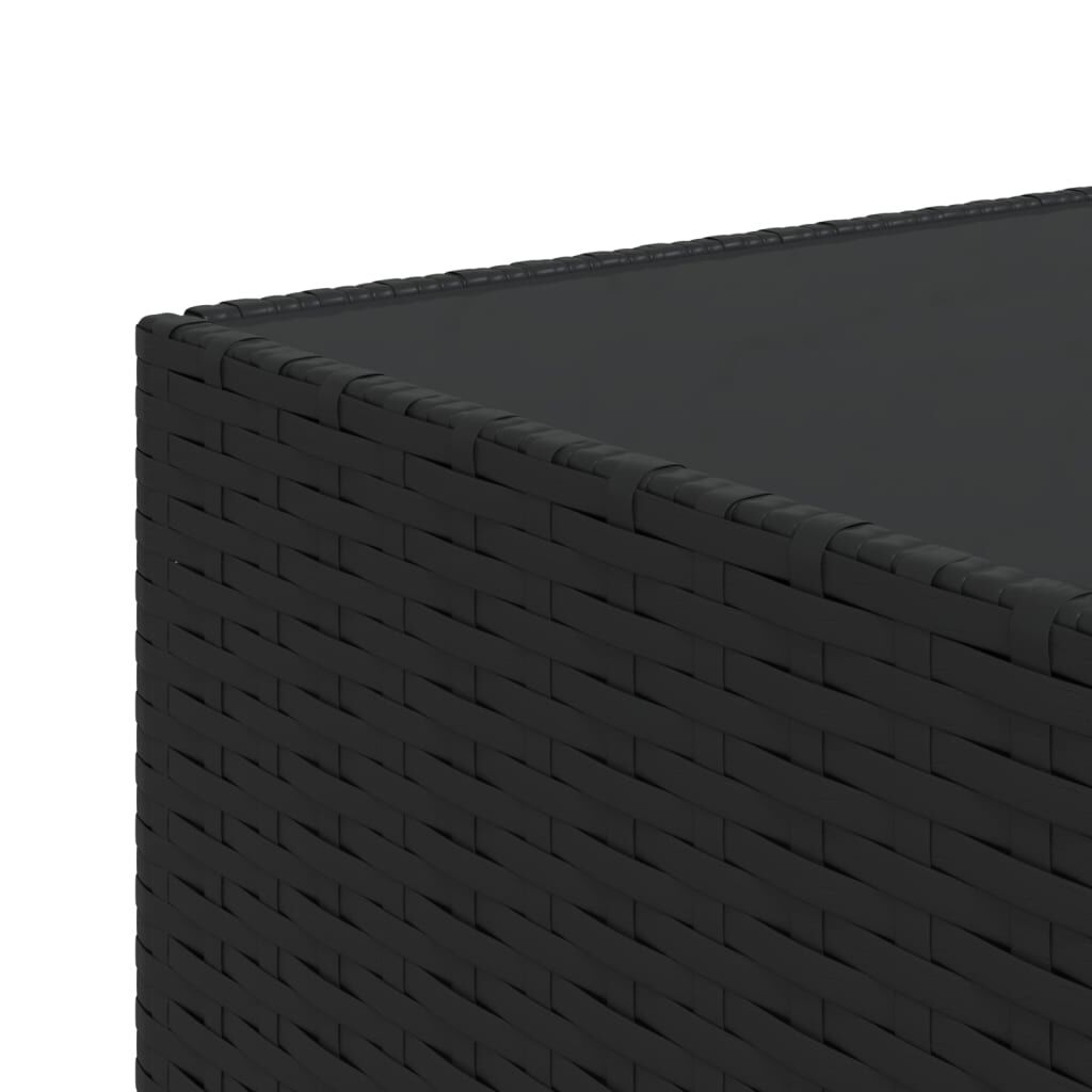 vidaXL Square Garden Coffee Table Black 50x50x30 cm Poly Rattan
