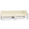 vidaXL Pallet Cushions 5 pcs Cream Fabric