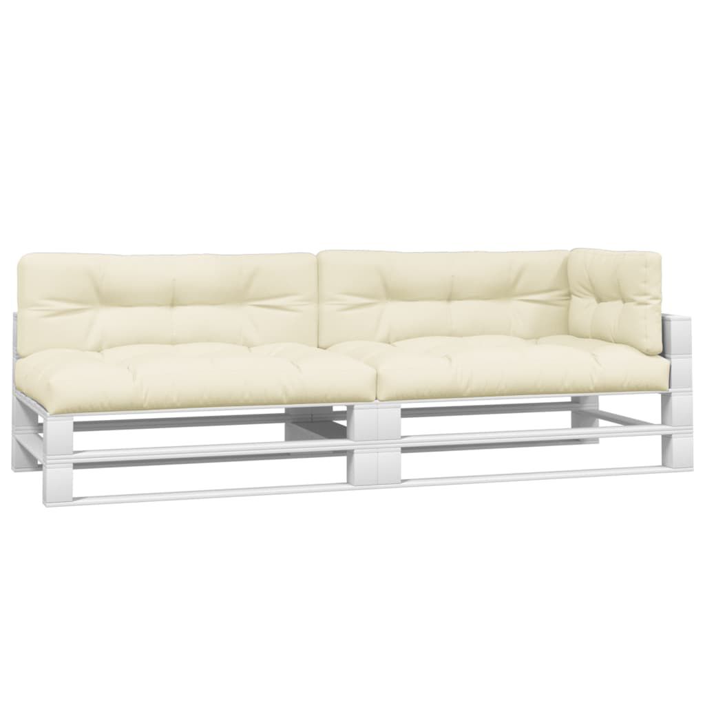 vidaXL Pallet Cushions 5 pcs Cream Fabric