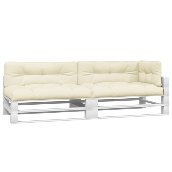 vidaXL Pallet Cushions 5 pcs Cream Fabric