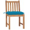 vidaXL Garden Chairs 4 pcs with Cushions Solid Teak Wood