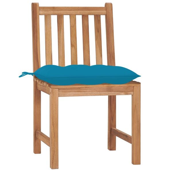 vidaXL Garden Chairs 4 pcs with Cushions Solid Teak Wood