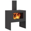 vidaXL Fire Pit Black 60 x 40 x 96 cm Cold-rolled steel