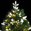 vidaXL Artificial Hinged Christmas Tree 150 LEDs & Flocked Snow 120 cm