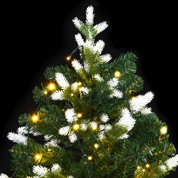 vidaXL Artificial Hinged Christmas Tree 150 LEDs & Flocked Snow 120 cm