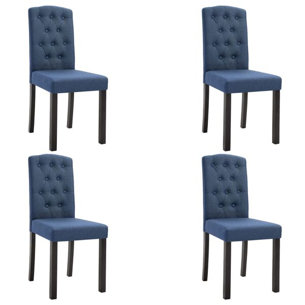 vidaXL Dining Chairs 4 pcs Blue Fabric