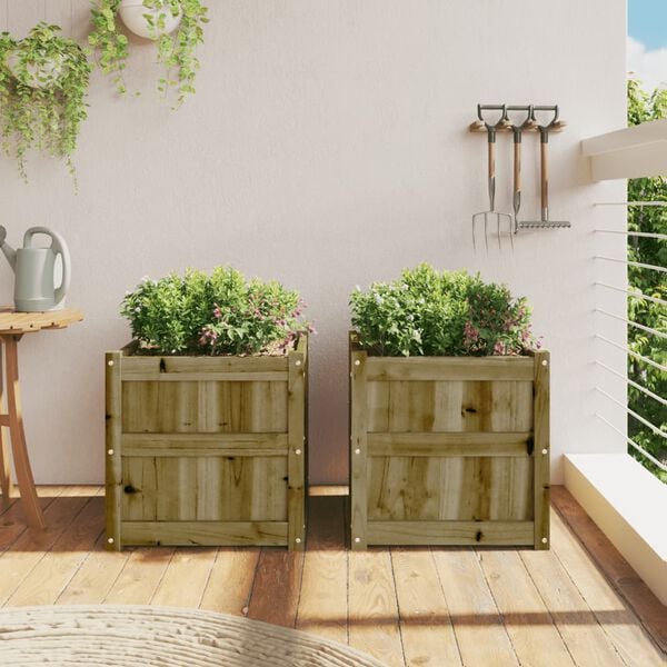 vidaXL Garden Planters 2 pcs Impregnated Wood Pine
