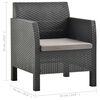 vidaXL 3 Piece Garden Lounge Set with Cushions PP Rattan Anthracite