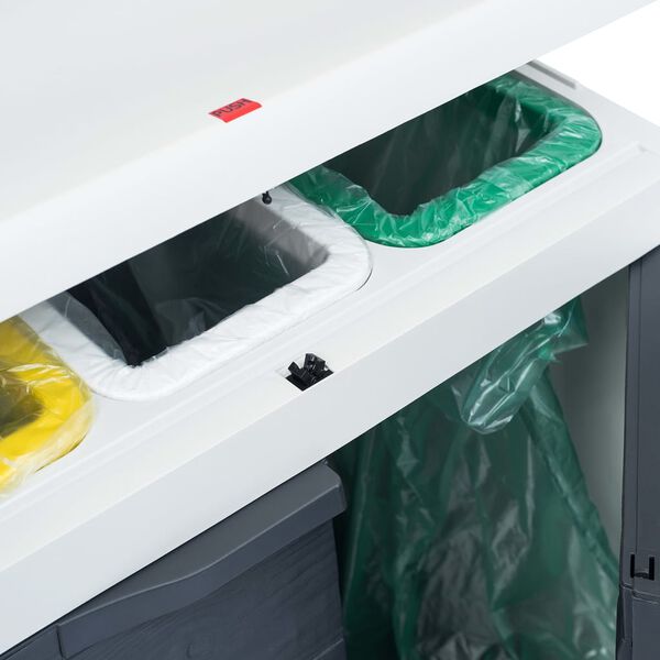 vidaXL Garden Dustbin with 3 Bags Dark Grey 65x38x102 cm