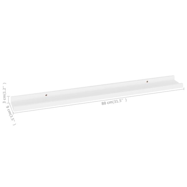 vidaXL Wall Shelves 4 pcs White 80x9x3 cm