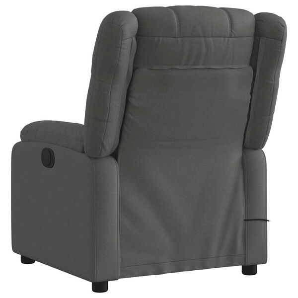 vidaXL Massage Recliner Chair Dark Grey Fabric