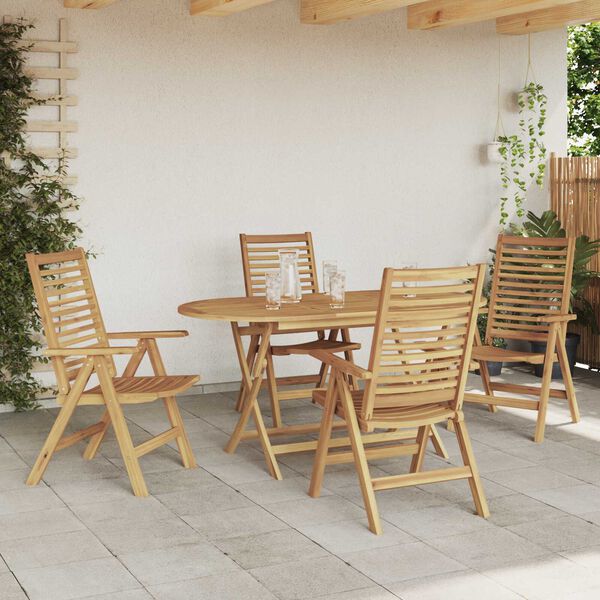 vidaXL Garden Dining Set 5 pcs Brown Solid teak wood