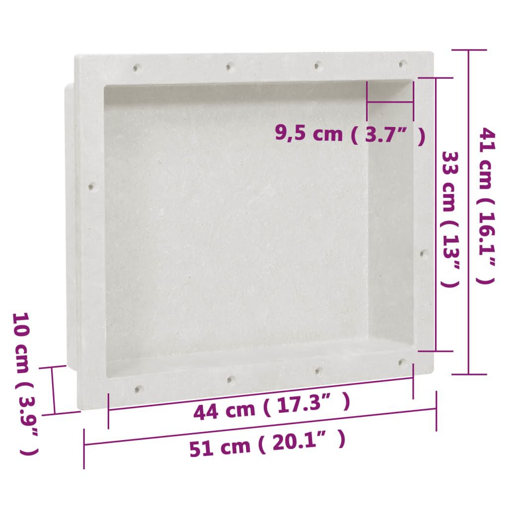 vidaXL Shower Niche Matt White 41x51x10 cm