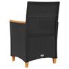 vidaXL Garden Chairs with Cushions 2 pcs Black Poly Rattan&Solid Wood