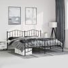 vidaXL Metal Bed Frame without Mattress with Footboard Black 183x213cm
