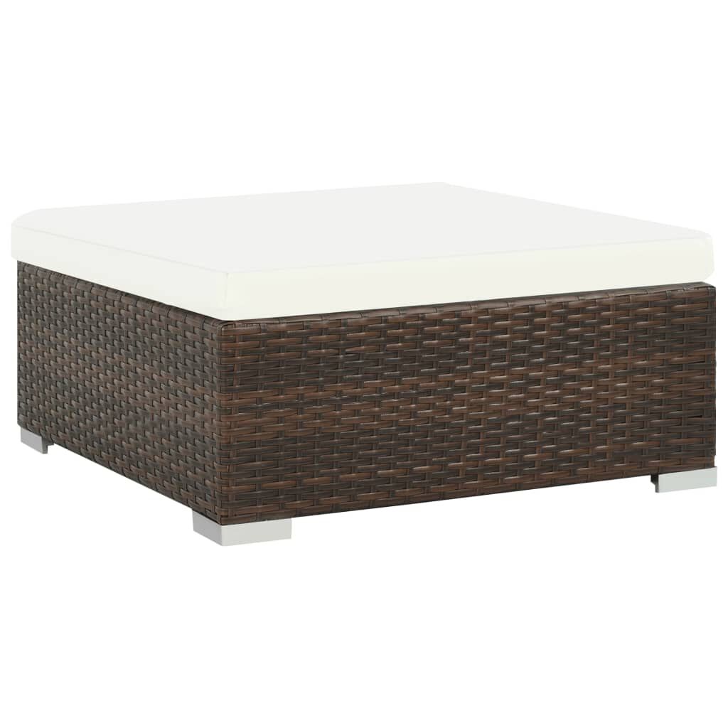 vidaXL 6 Piece Garden Lounge Set with Cushions Poly Rattan Brown