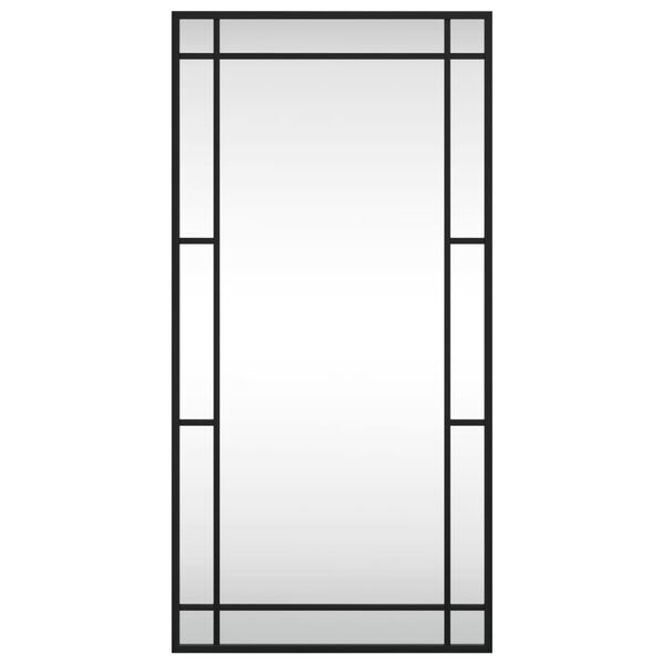 vidaXL Wall Mirror Black 40x80 cm Rectangle Iron