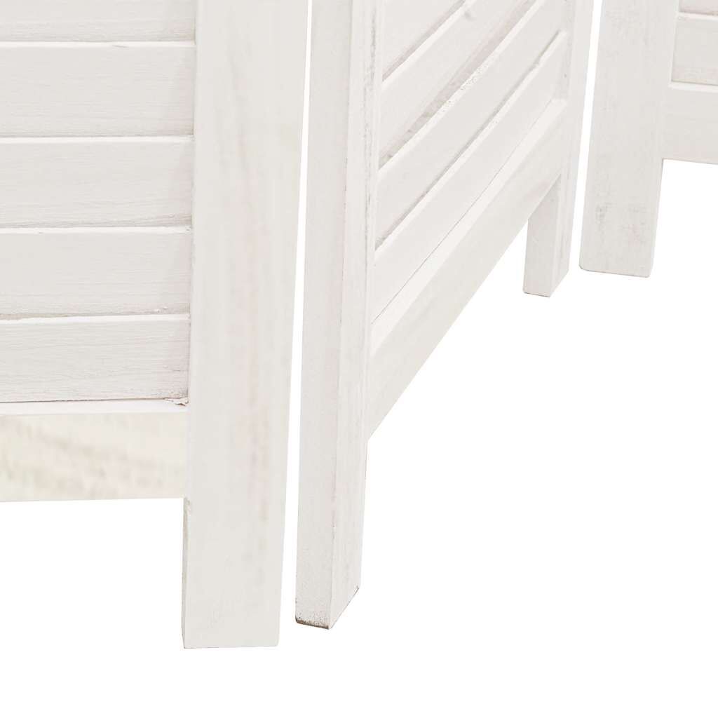 vidaXL Room Divider 4 Panels White Solid Wood Paulownia
