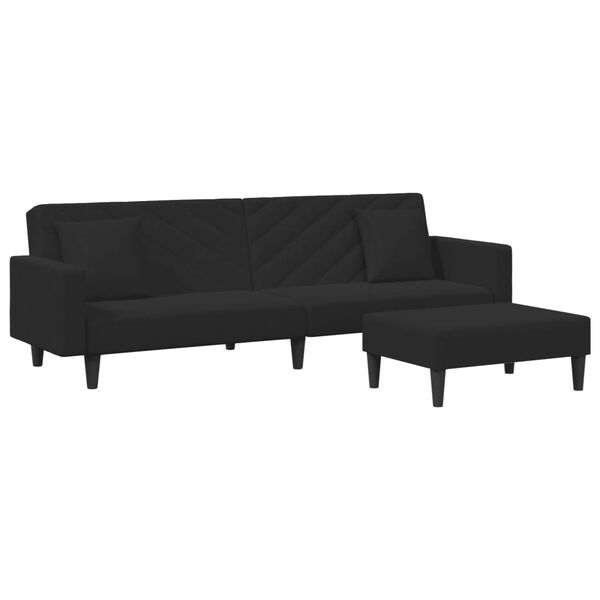 vidaXL 2 Piece Sofa Set with Pillows Black Velvet