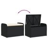 vidaXL Storage Bench with Cushion Black 80x51x52 cm Poly Rattan
