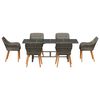 vidaXL Garden Dining Set with Cushion 7 pcs Grey Poly Rattan